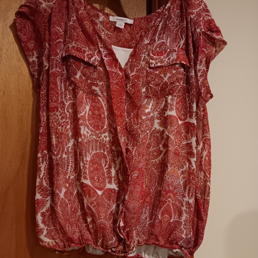 Red Paisley Women's Top by Croft & Barrow